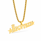 Collar con nombre corona y estrellas