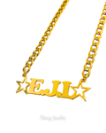 Herenketting met naam in hoofdletters en dikke ketting