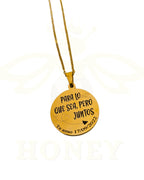COLLAR PLACA REDONDA CON FOTOGRABADO + CADENA FINA