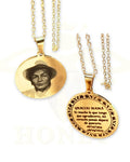 COLLAR PLACA REDONDA CON FOTOGRABADO + CADENA FINA