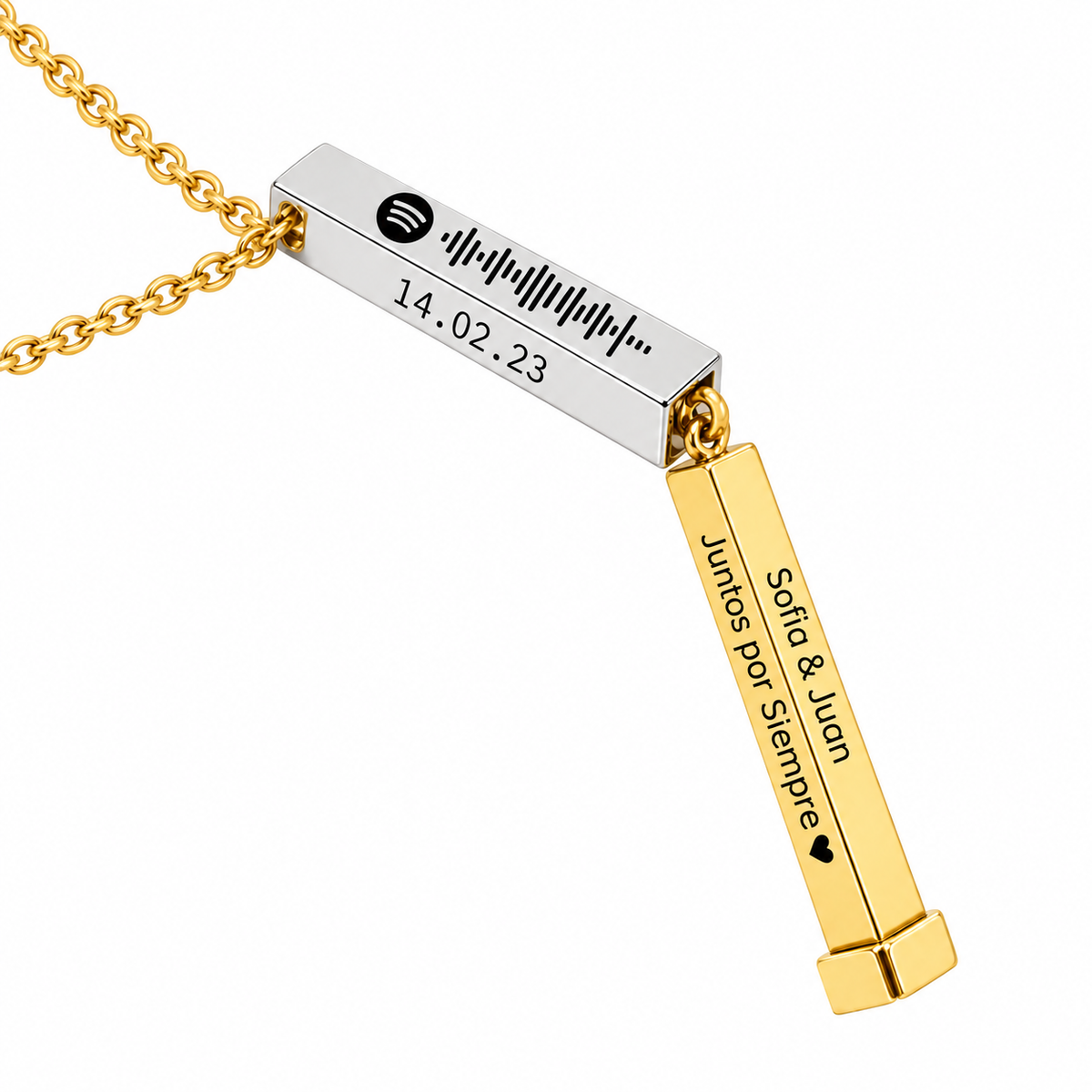 COLLAR LINGOTE CON MENSAJE OCULTO 360°