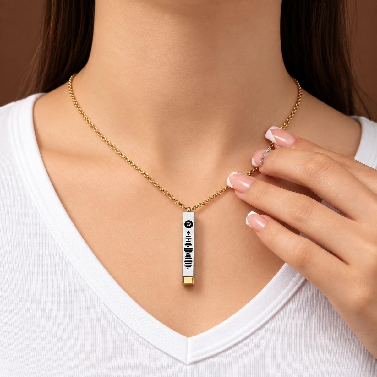 COLLAR LINGOTE CON MENSAJE OCULTO 360°