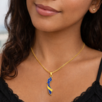 COLLAR MAPA CURACAO BANDERA DE COLOR