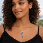 COLLAR MAPA CURACAO BANDERA DE COLOR