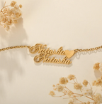 COLLAR CON DOBLE NOMBRE DOBLE Y CORAZON