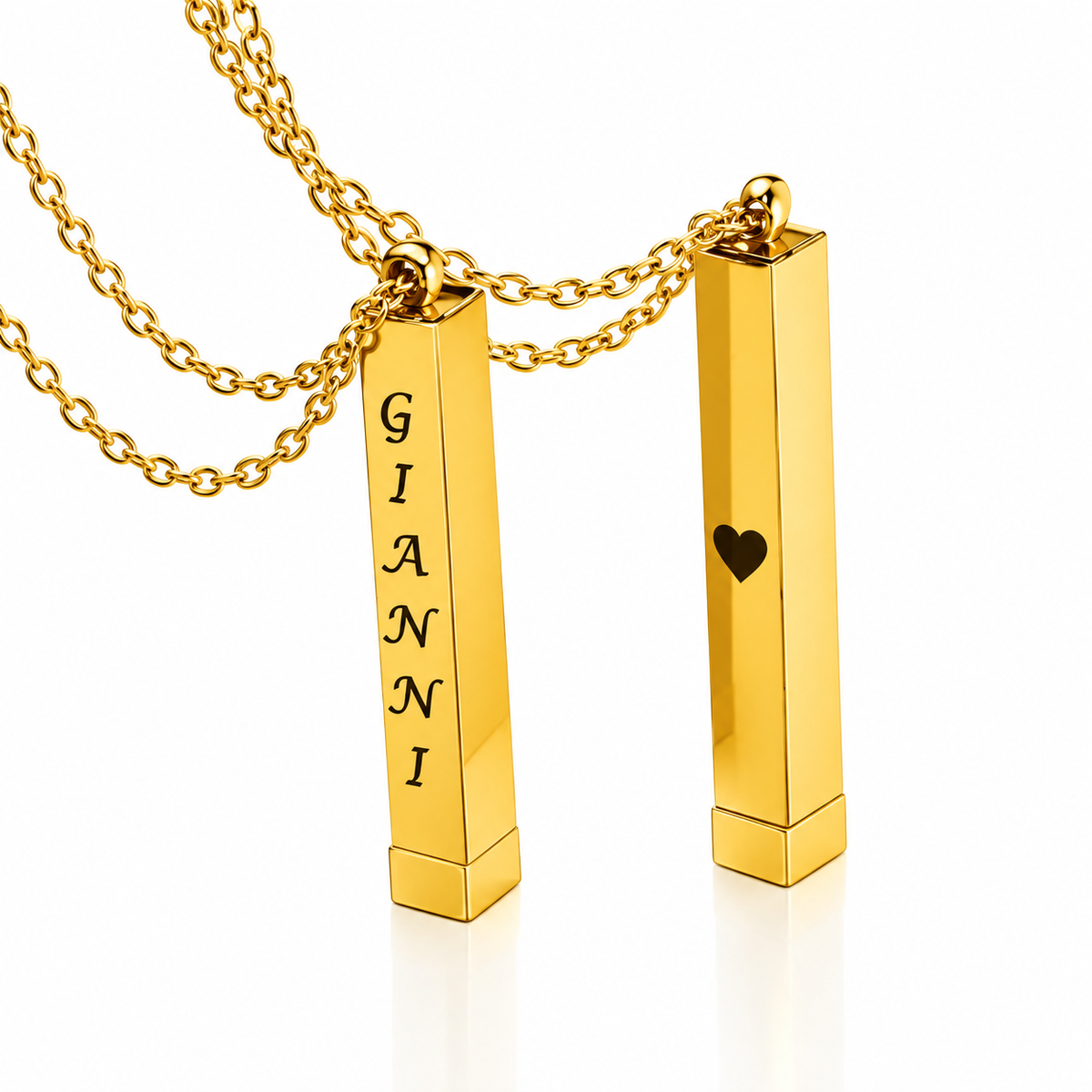 COLLAR PARA PAREJA LINGOTE CON MENSAJE OCULTO 360°