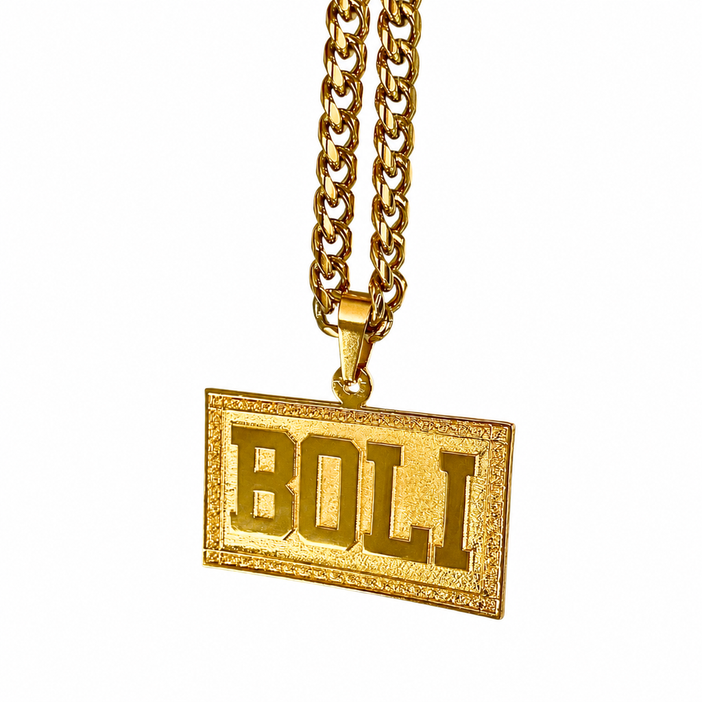 COLLAR PLACA BOLD RELIEVE