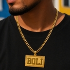COLLAR PLACA BOLD RELIEVE