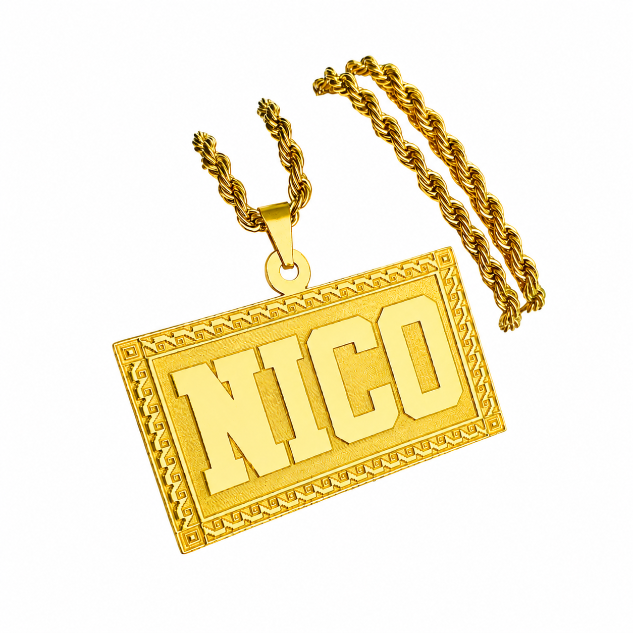 COLLAR PLACA BOLD RELIEVE