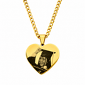COLLAR PLACA CORAZÓN CON FOTOGRABADO PERSONALIZADO