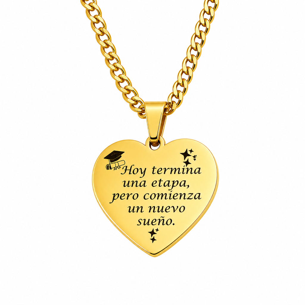 COLLAR PLACA CORAZÓN CON FOTOGRABADO PERSONALIZADO