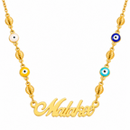 COLLAR NOMBRE CLÁSICO CON CADENA OJO TURCO