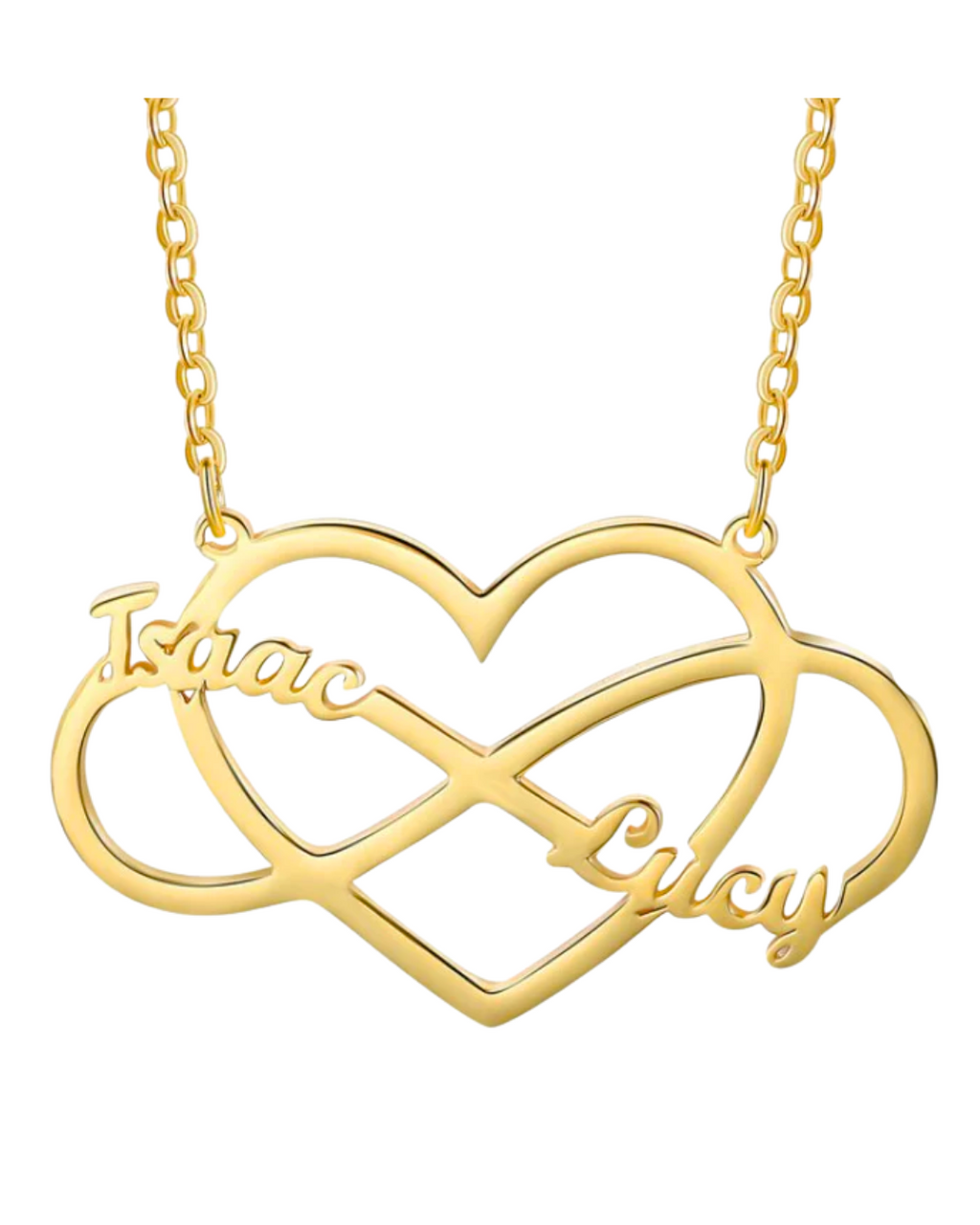 COLLAR NOMBRE DOBLE CON INFINITO CORAZÓN