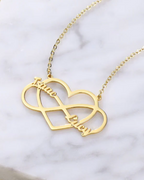 COLLAR NOMBRE DOBLE CON INFINITO CORAZÓN