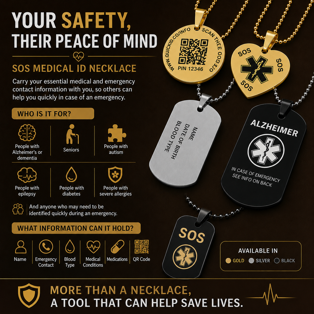 Collar SOS de Identificación Médica