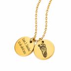Collar Doble Placa Personalizado con Huella y Texto Grabado