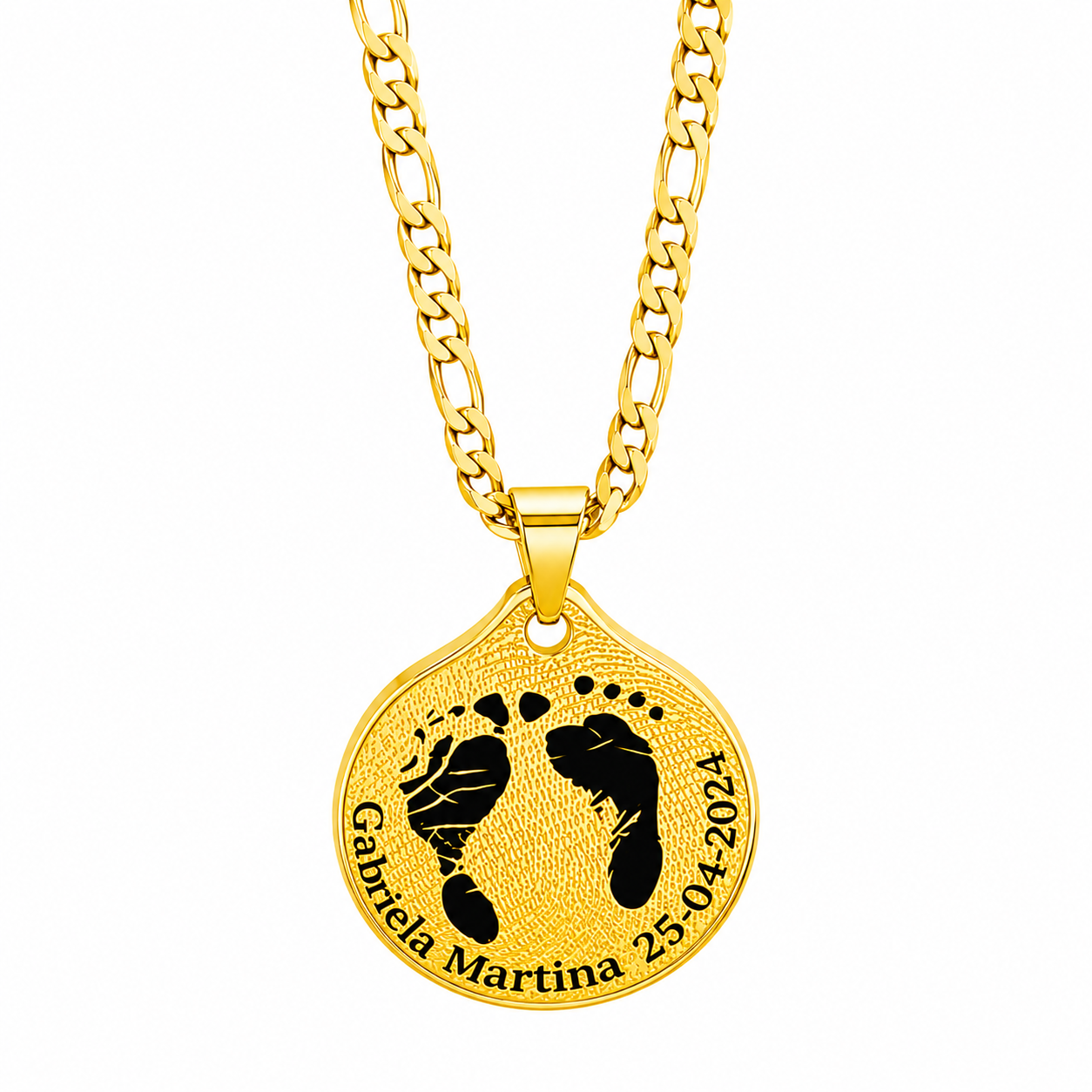 Collar placa Personalizada con Huellas de tu bebé