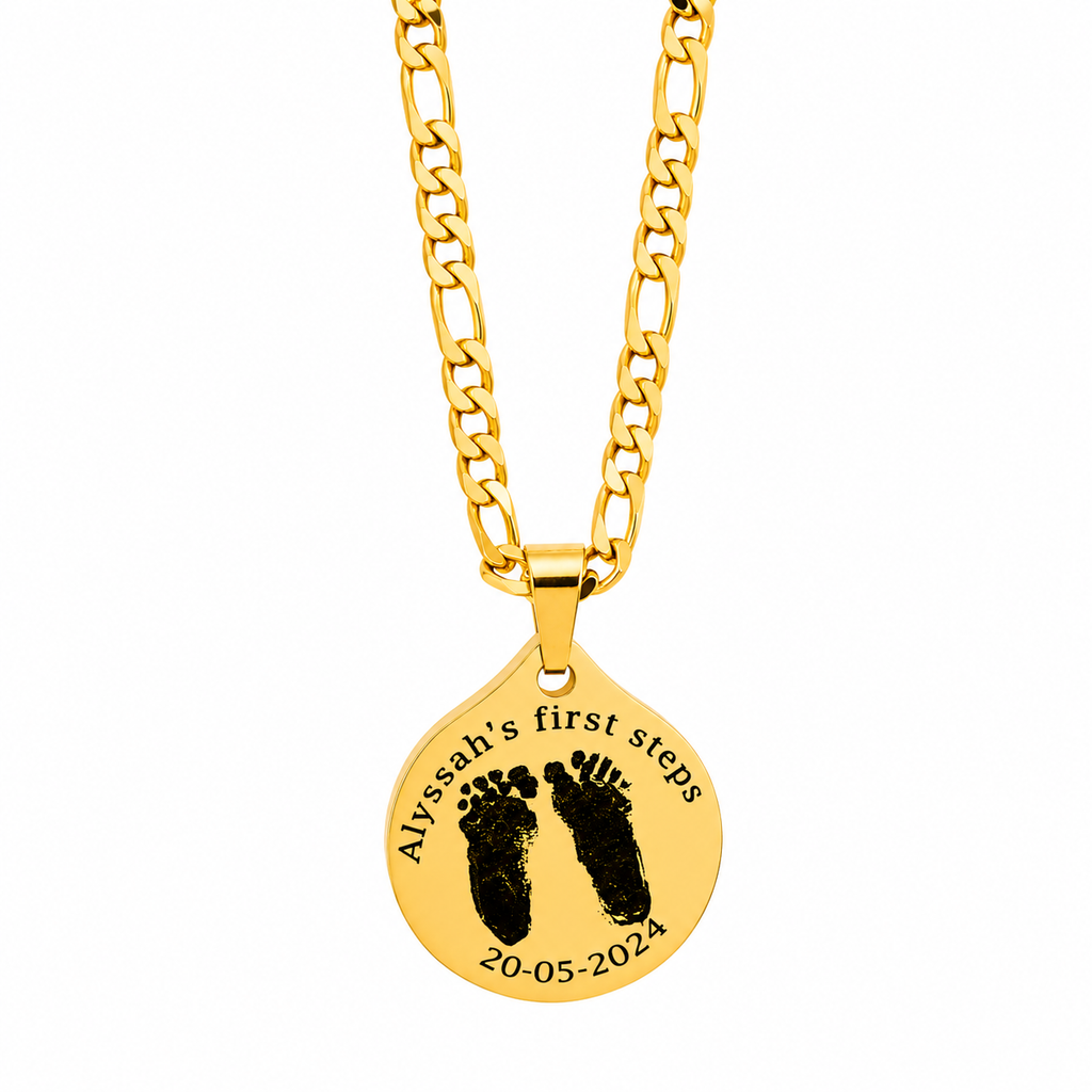 Collar placa Personalizada con Huellas de tu bebé
