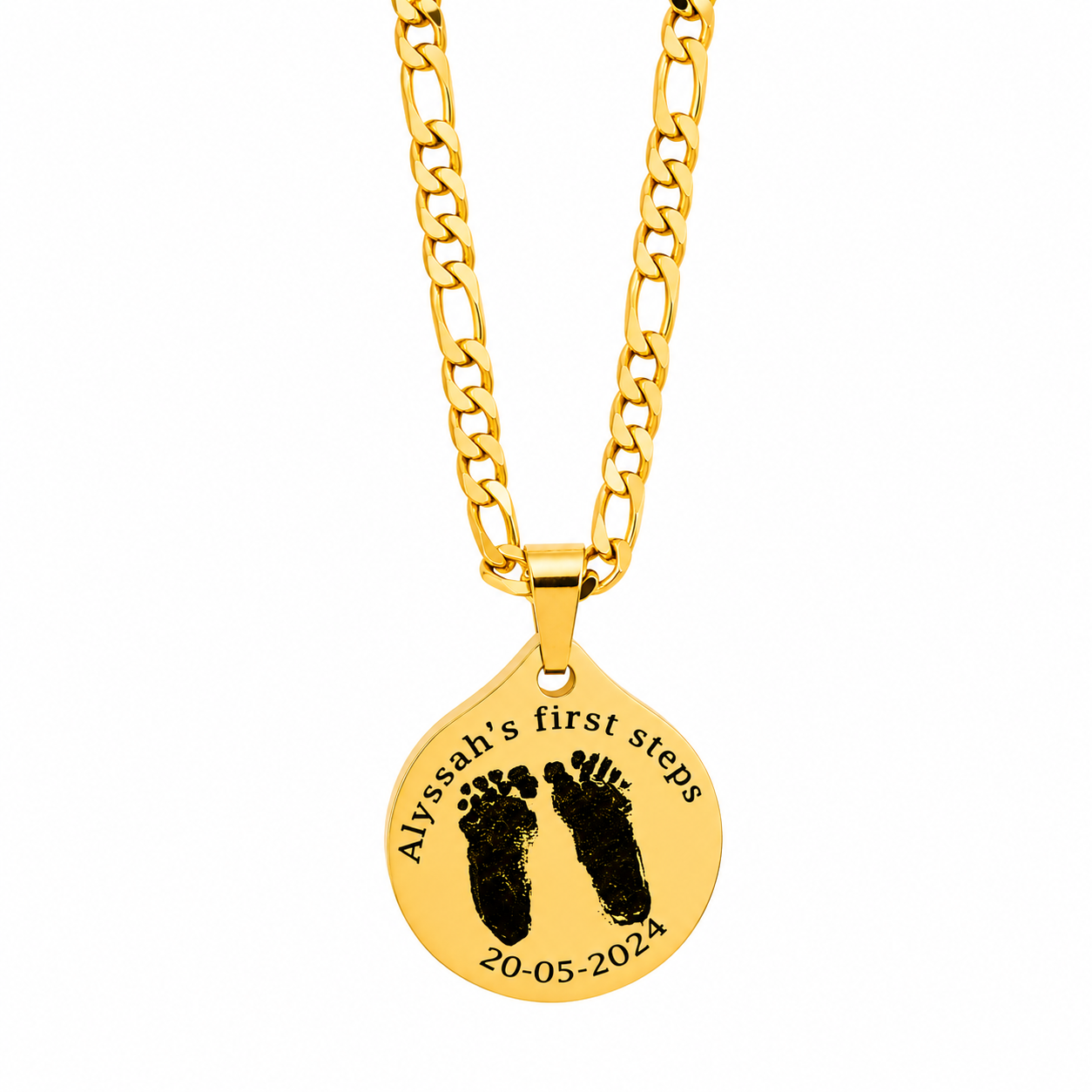 Collar placa Personalizada con Huellas de tu bebé