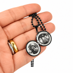 Collar Relicario Redondo negro Personalizable