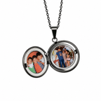 Collar Relicario Redondo negro Personalizable