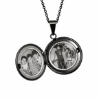 Collar Relicario Redondo negro Personalizable