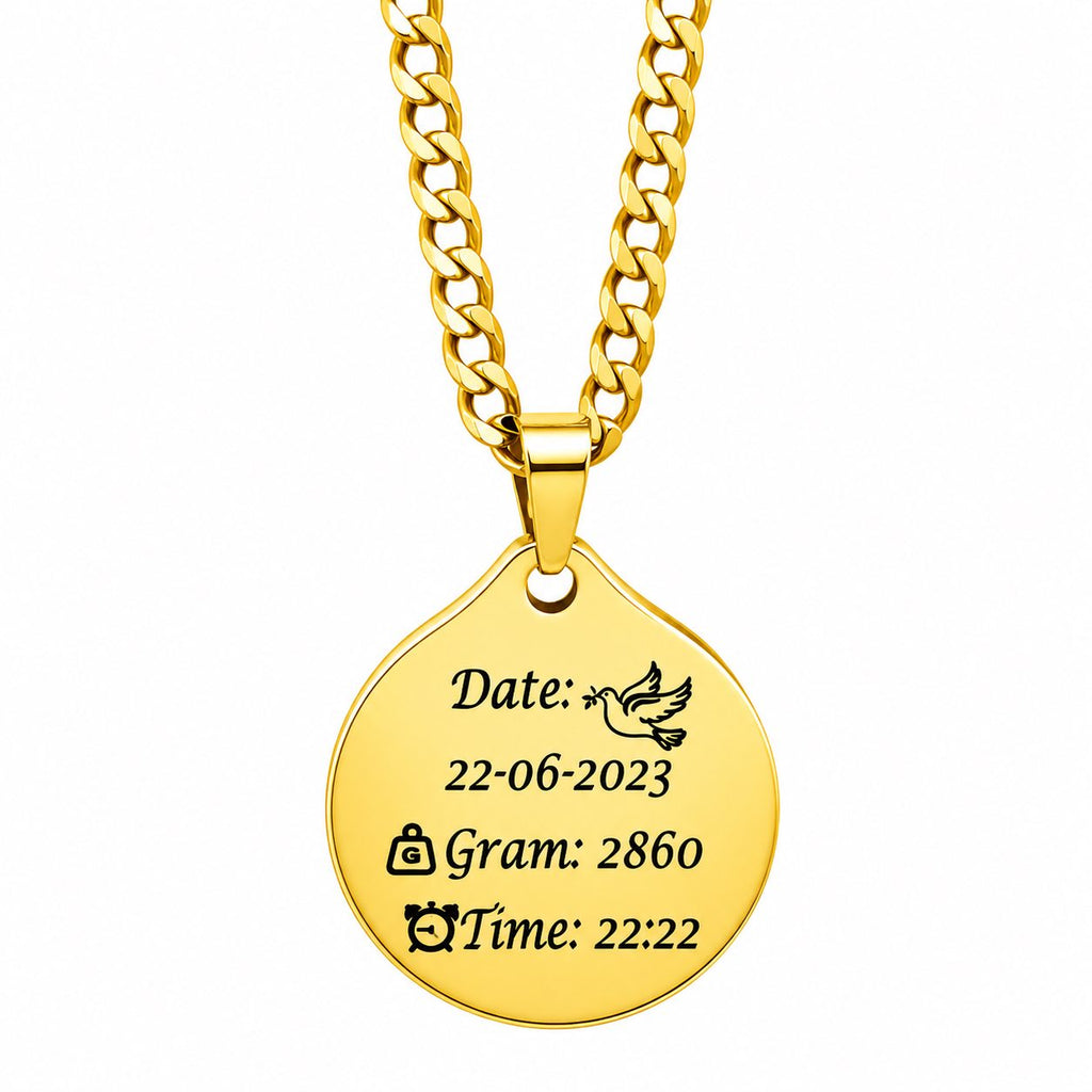 Collar placa Personalizada con Huellas de tu bebé