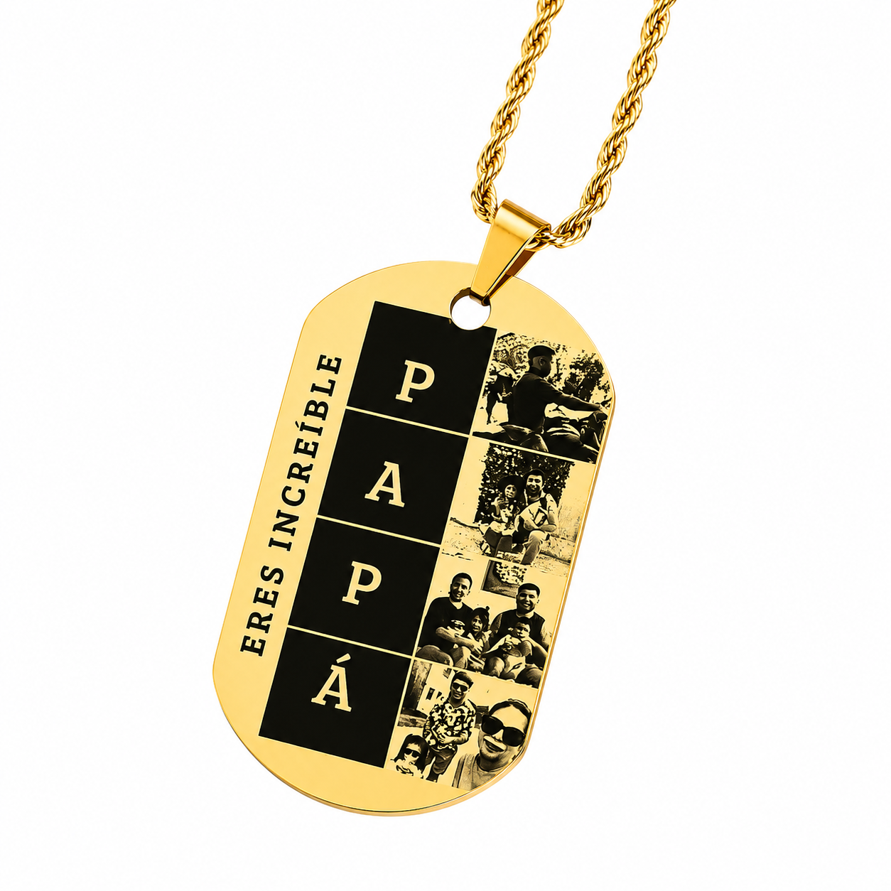Collar Placa personalizada con fotos tipo collage