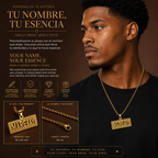 Collar placa calada con nombre personalizado