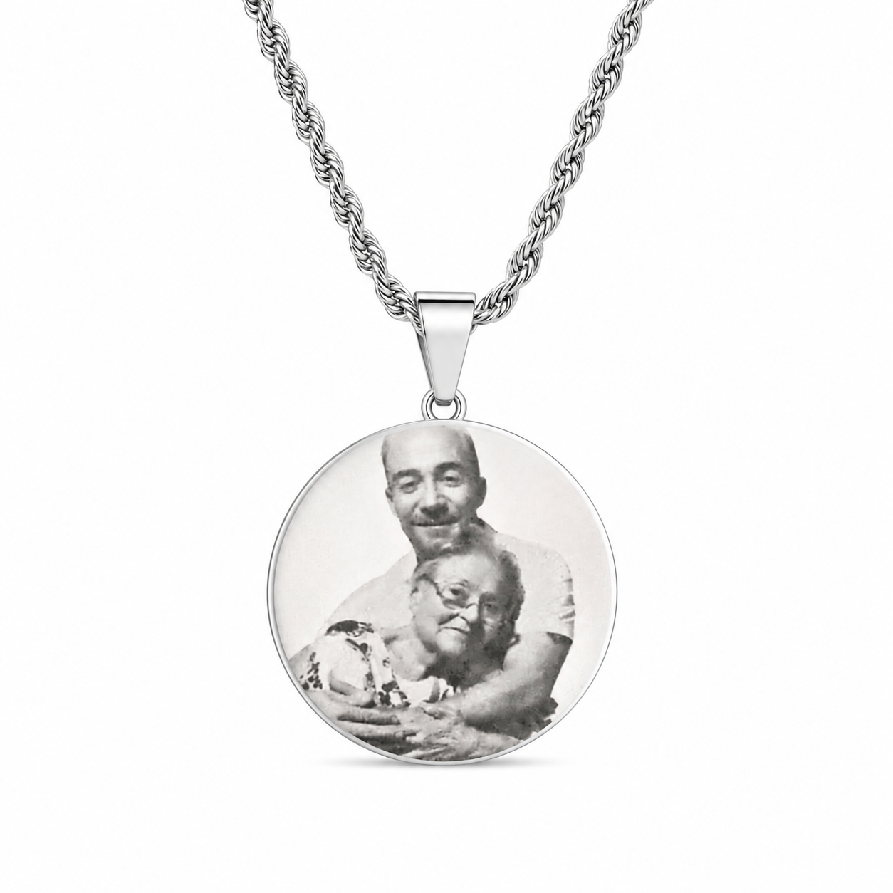 Foto-geëtste plaatketting