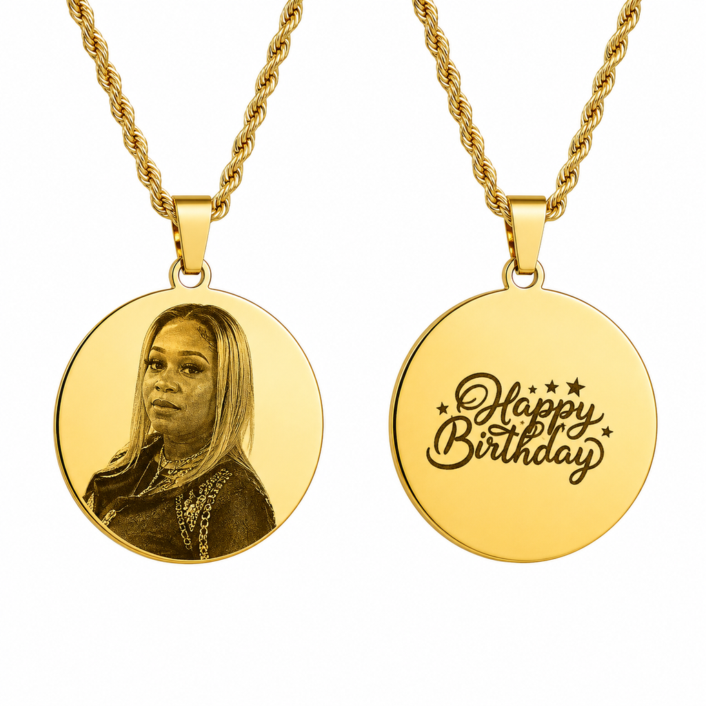 Foto-geëtste plaatketting