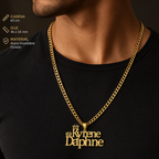 Collar con nombre doble linea y corona