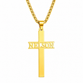 Collar con nombre en cruz vertical