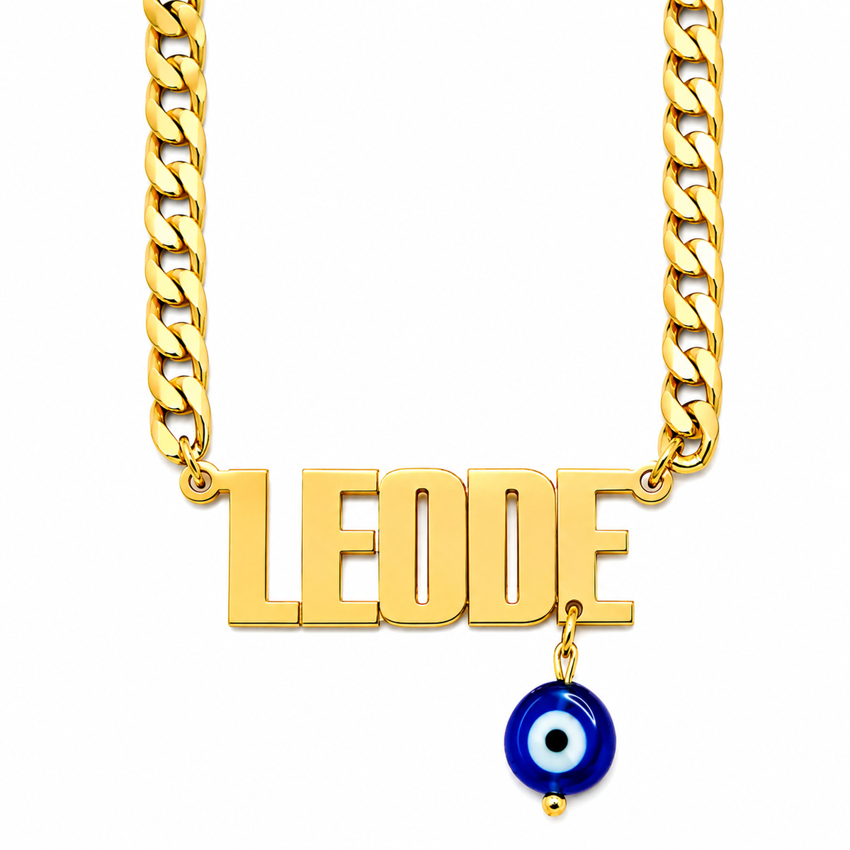 Collar con nombre personalizado y ojo turco 🧿