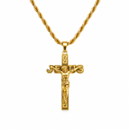 Collar cruz cristo en relive