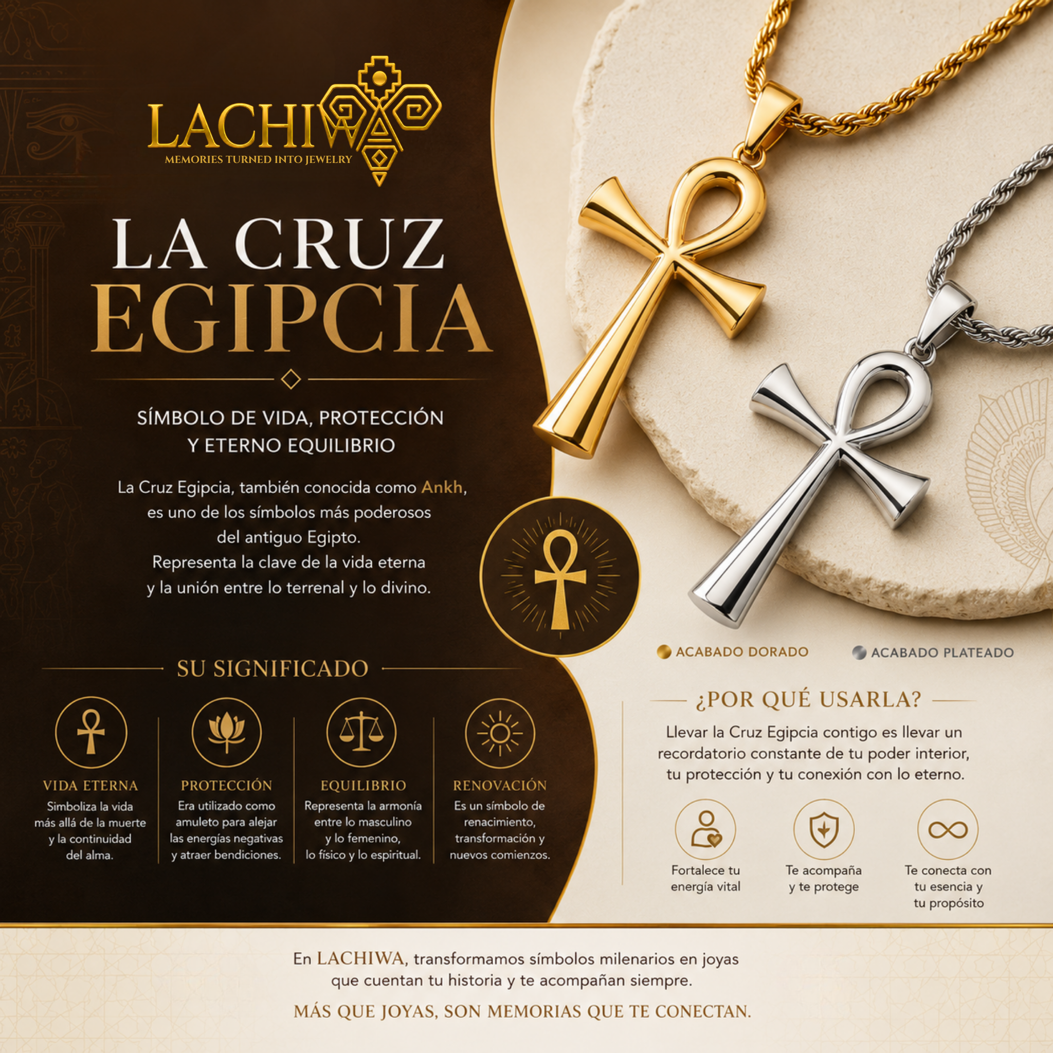 Collar cruz egipcia
