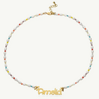 COLLAR CON NOMBRE + PERLAS NATURALES Y MOSTACILLAS