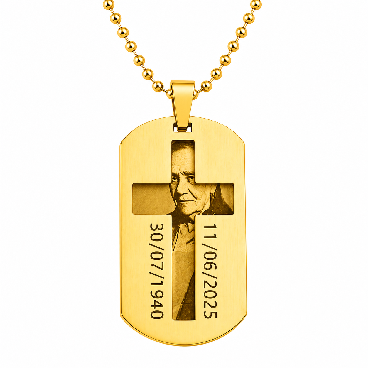 Collar doble placa con cruz calada
