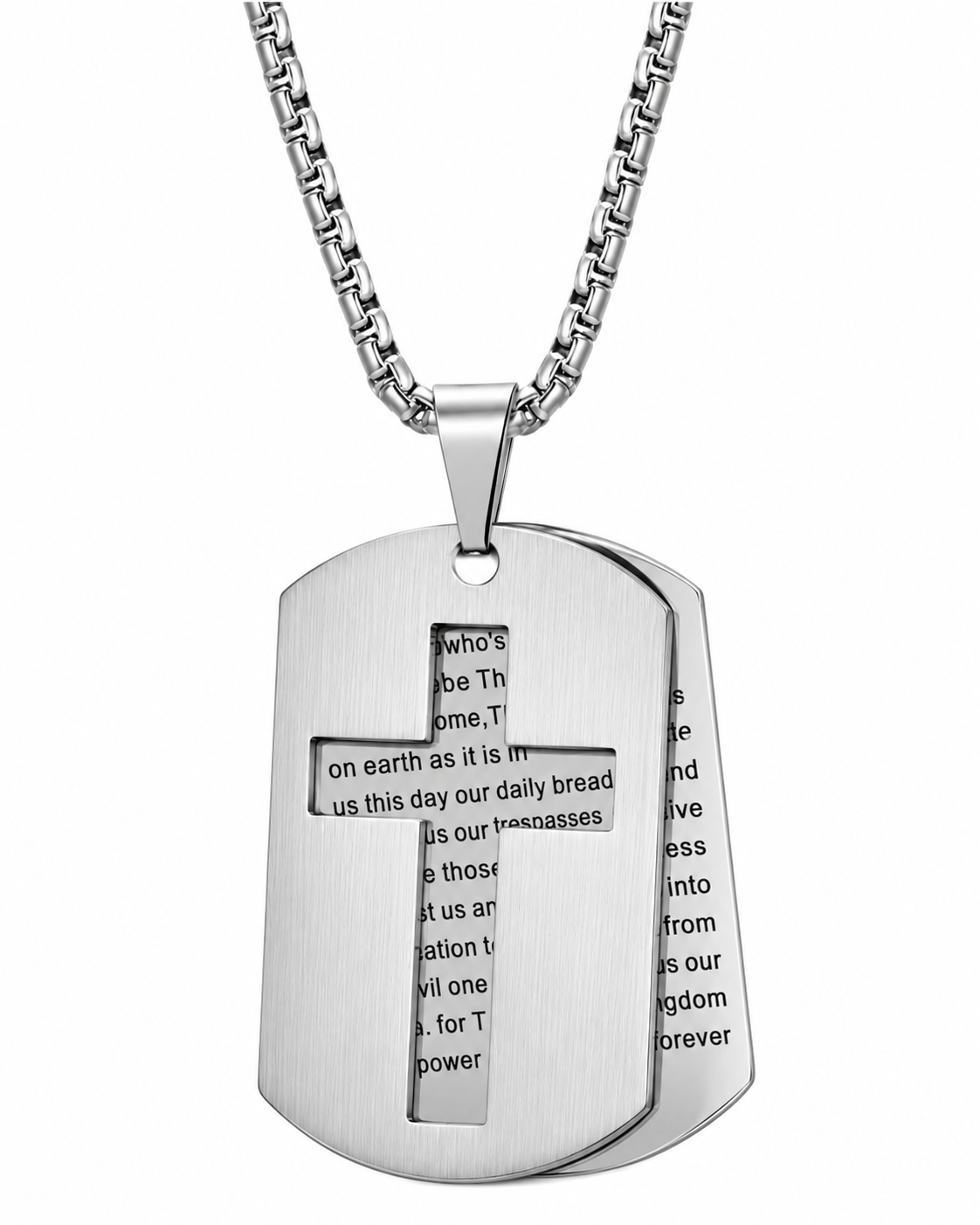 Collar doble placa con cruz calada
