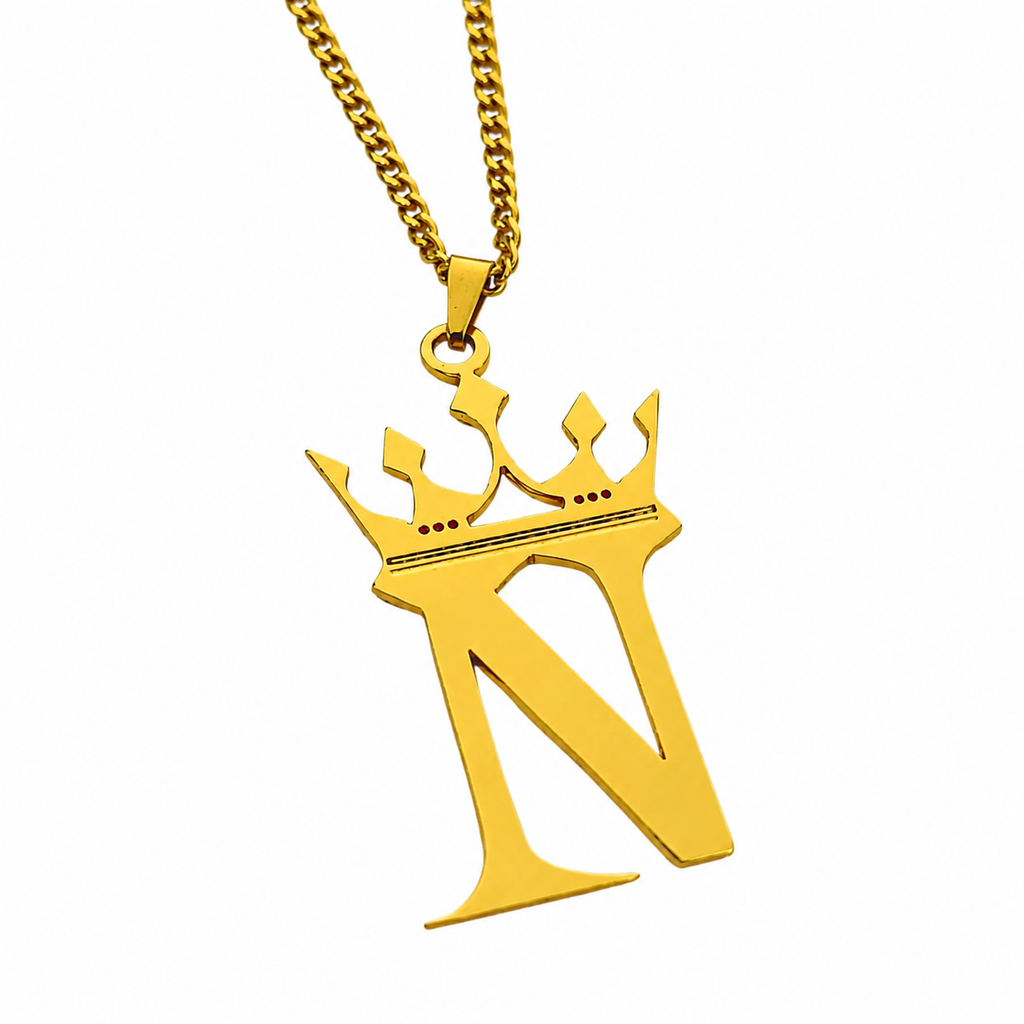 Collar inicial con corona rey