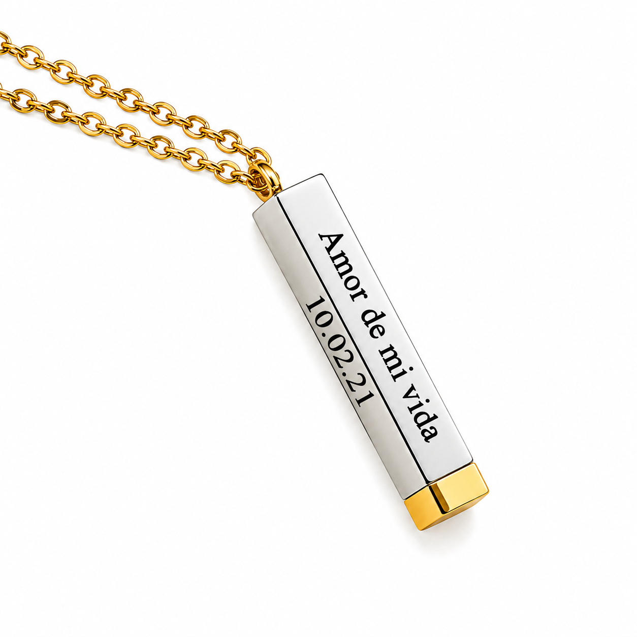 Collar lingote deslizable con mensaje oculto 360°
