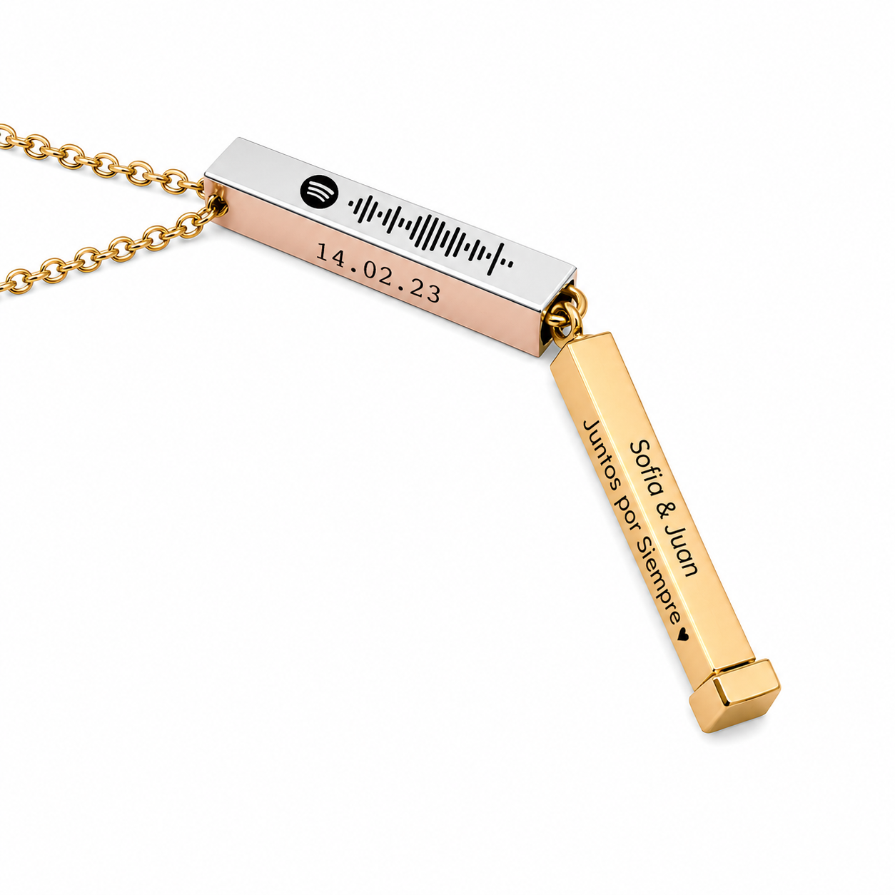 Collar lingote deslizable con mensaje oculto 360°