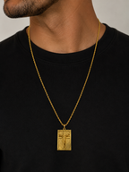 Collar placa con silueta de cristo redentor