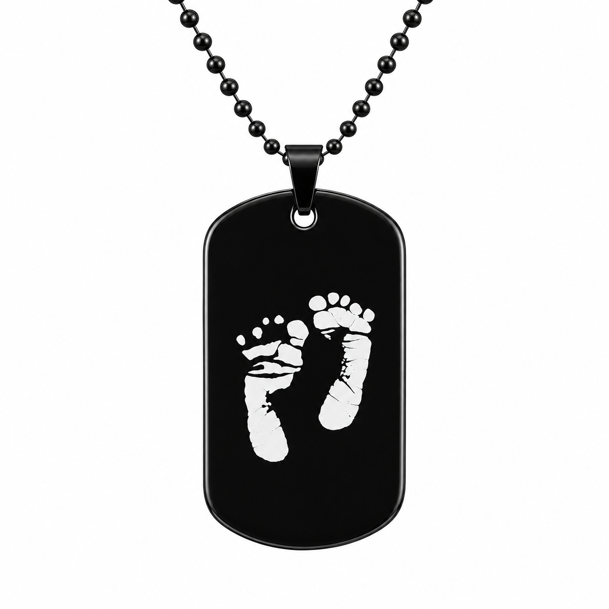 Collar placa personalizada con Huellas de tu bebé