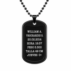 Collar placa personalizada con Huellas de tu bebé