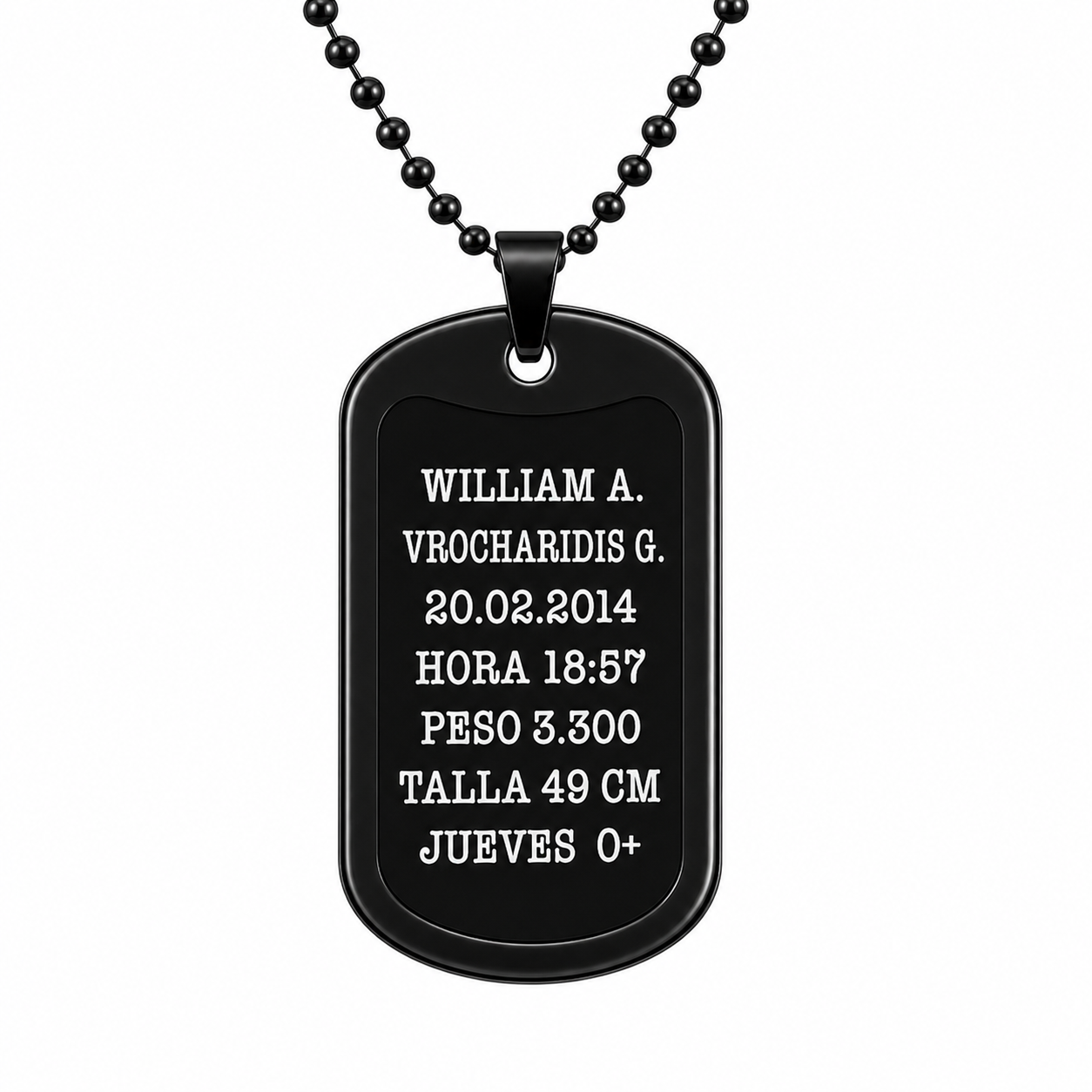 Collar placa personalizada con Huellas de tu bebé