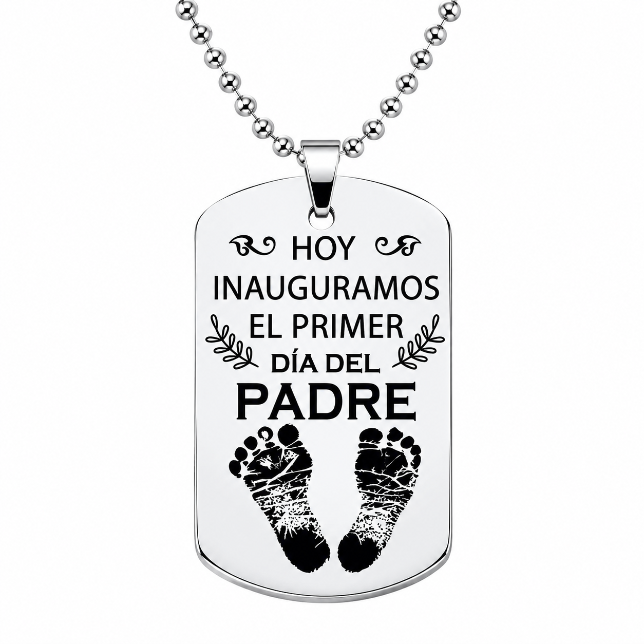 Collar placa personalizada con Huellas de tu bebé