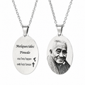 Collar placa oval personalizada con cadena delgada
