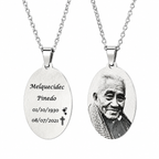 Collar placa oval personalizada con cadena delgada