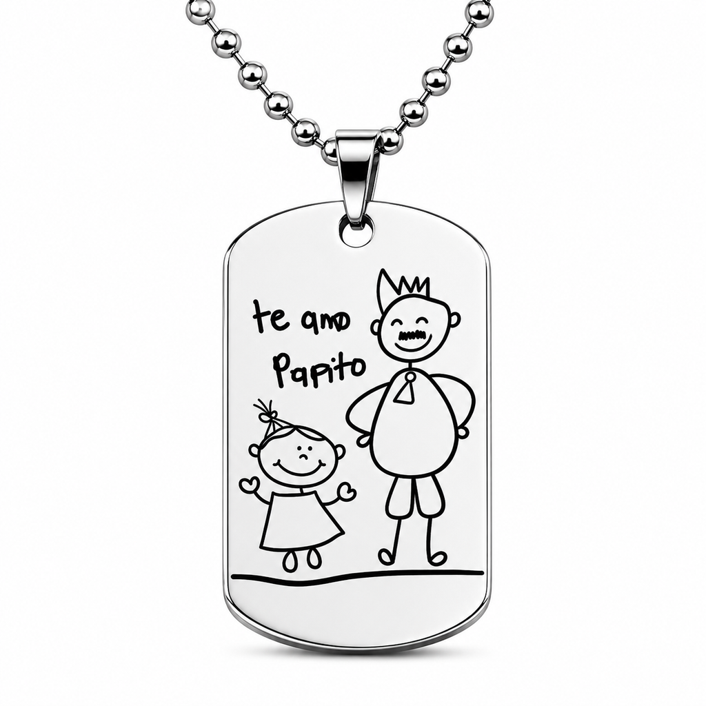 Doodles militaire badge ketting voor papa